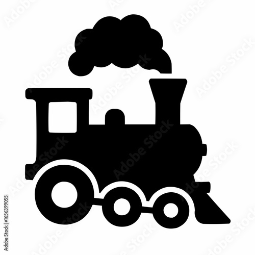 Cartoon toy steam train locomotive vector illustration