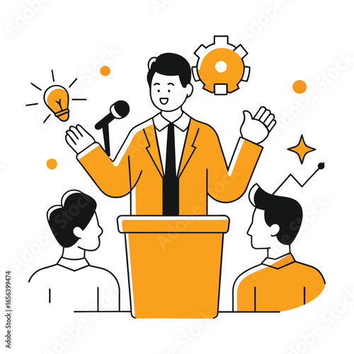public speaking business illustration 