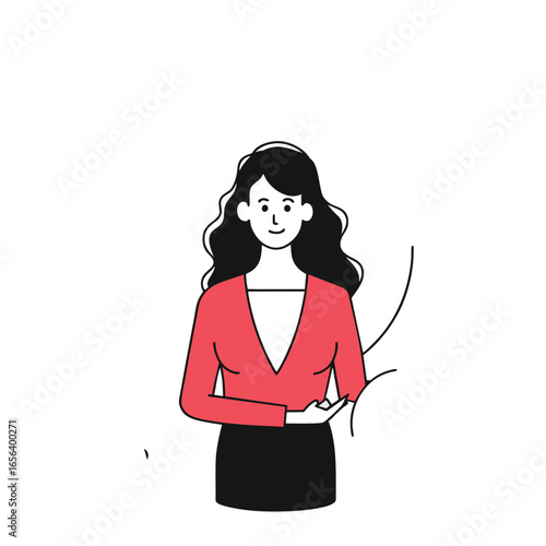 teaming up business illustration of a woman