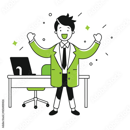 surprise business illustration of a man 