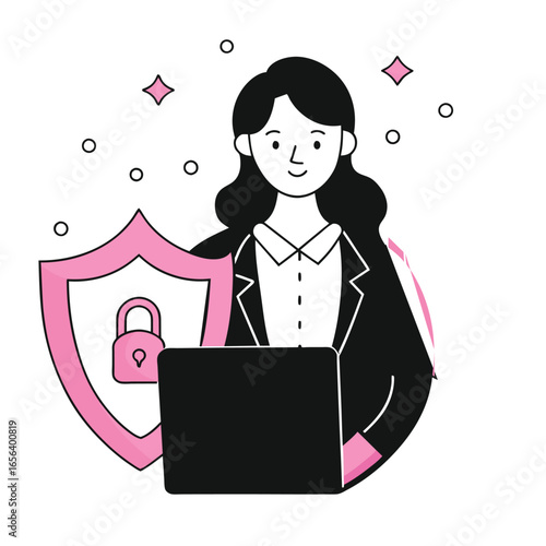  data protection business illustration of a woman