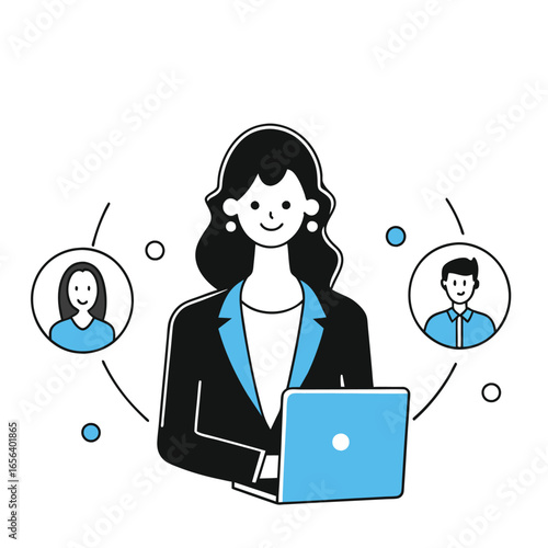 modern socialization business illustration woman