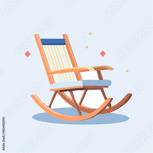 Cartoon Rocking Chair On Light Background