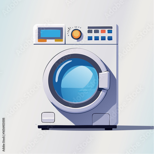 Modern White Washing Machine Illustration