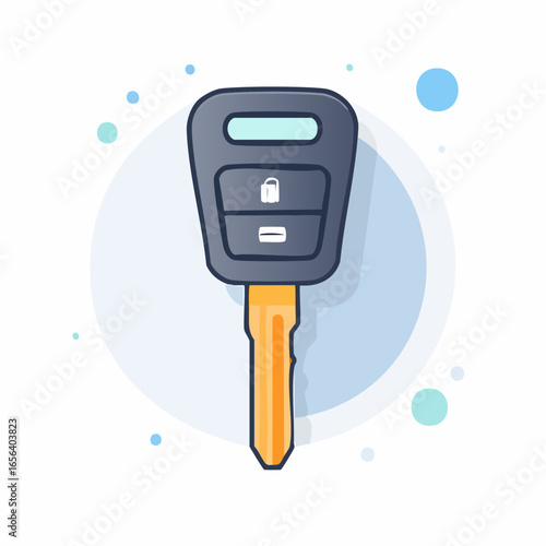 Modern Car Key Illustration