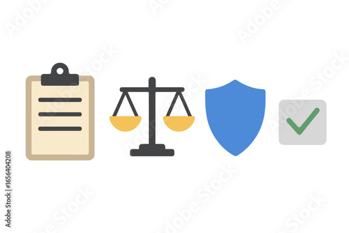 Legal compliance and security icons