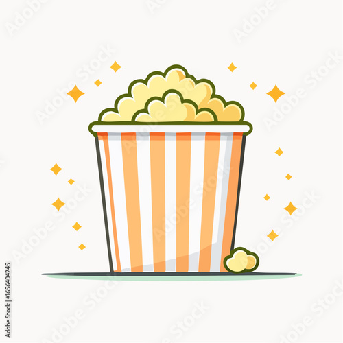 Cartoon Popcorn Bucket Illustration