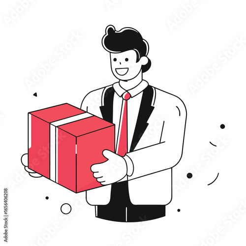 delivered business illustration of a man