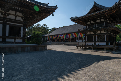 Wallpaper Mural 奈良、唐招提寺、佛寺、寺院、文化財、木造建築、古代建築、日本文化、歷史名勝、文化財、木、綠色、青空、写真素材 Torontodigital.ca