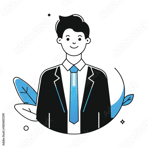 secretary business illustration of a man