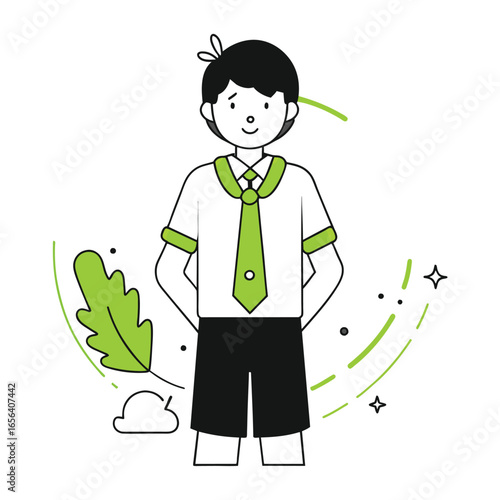 schoolgirl business illustration of a man