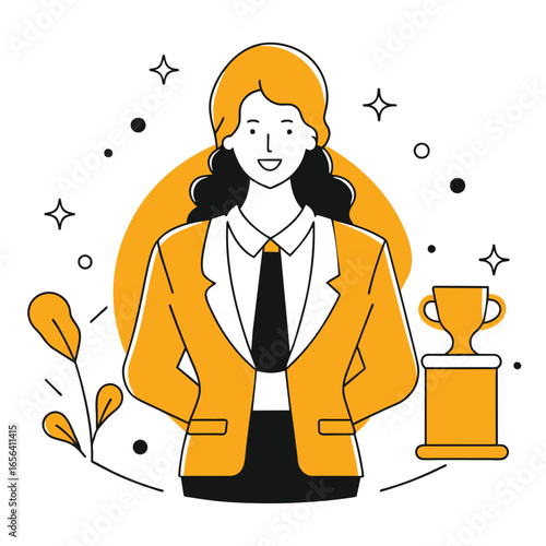 proud business illustration of a woman