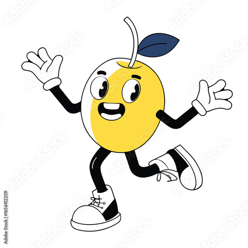 plum cartoon running