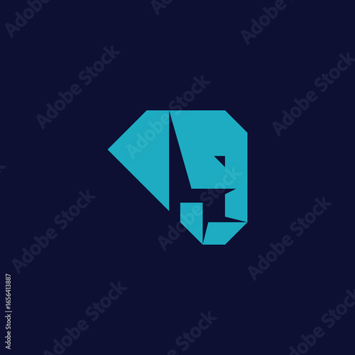 Free Download Elephant Head Paper Folded Logo Design Vector Template - GFXLoad