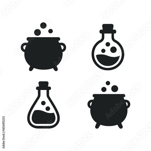 Cauldron and Potion Bottle Icons