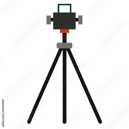Simple illustration of a video camera on a tripod
