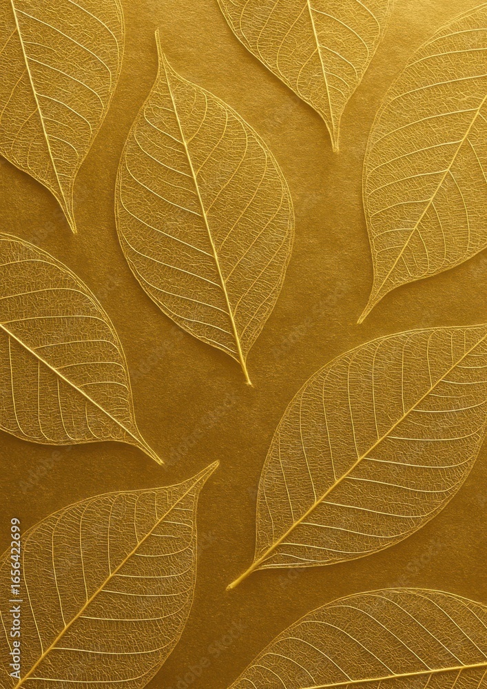 Obraz premium Elegant golden leaf pattern