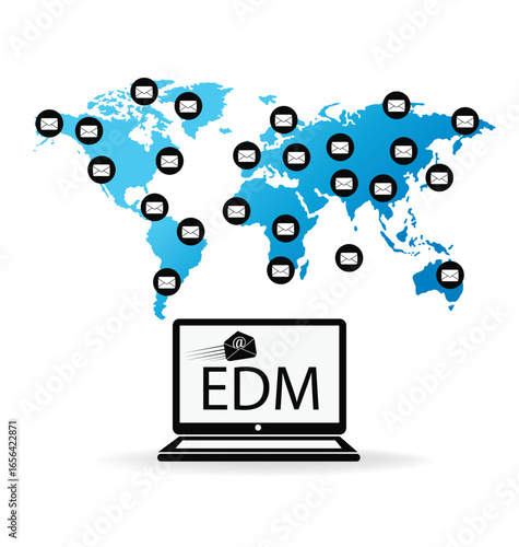 email direct marketing. Communication concept. vector Illustration.