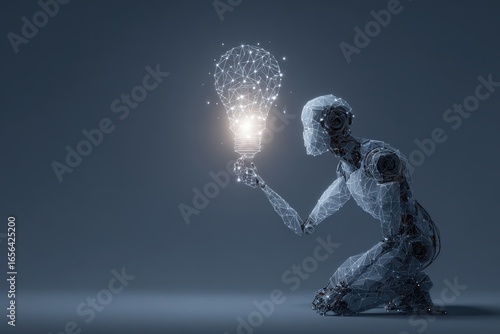 Generate AI technology. Machine learning on the big data network, Brain data creative in a light bulb to technology smart robot science and artificial intelligence technology, innovation of futuristic
