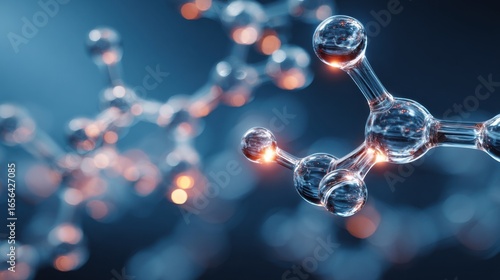 Fototapeta Naklejka Na Ścianę i Meble -  glowing molecule structure abstract art