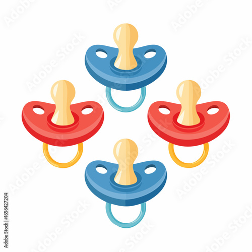 Set Of Colorful Baby Pacifiers