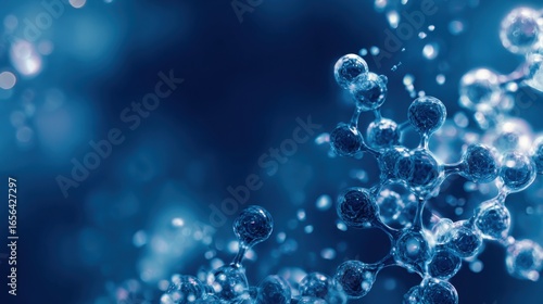 Wallpaper Mural blue molecule abstract background Torontodigital.ca