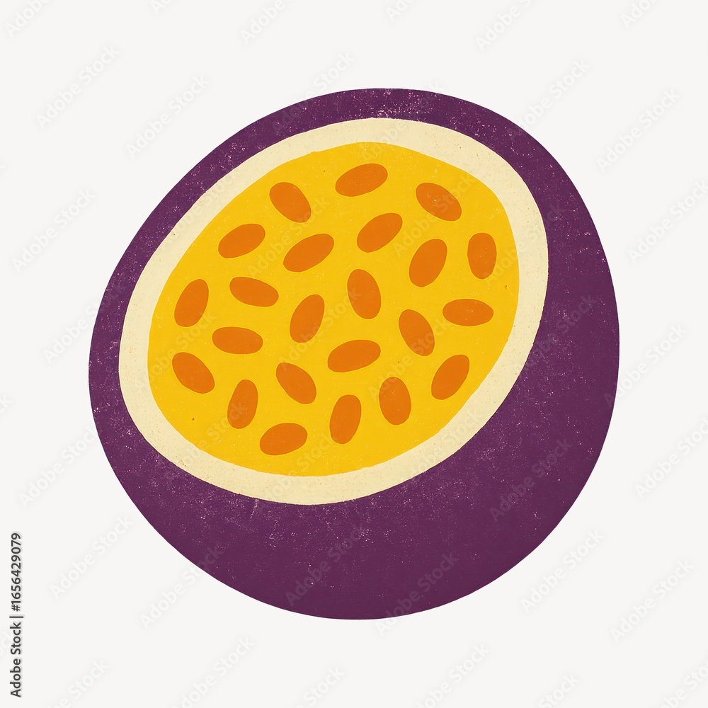 Fototapeta premium Colorful passion fruit illustration