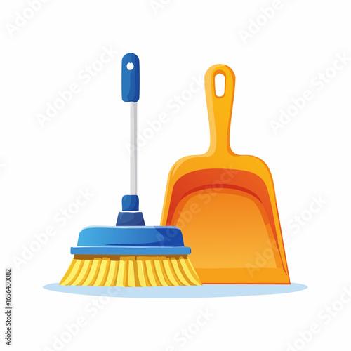 Illustration Of A Broom And Dustpan