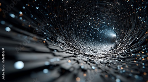 Wallpaper Mural Abstract digital tunnel with glowing particles isolated on white background Torontodigital.ca