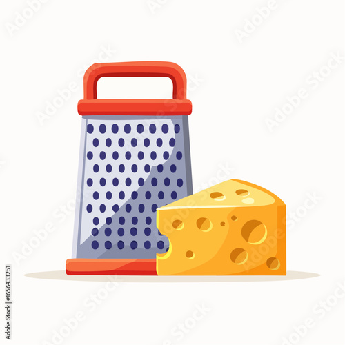 Cheese Grater And Wedge Illustration