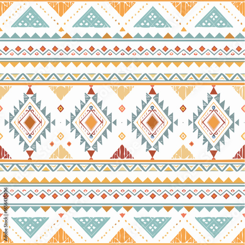 Creative ethnic style vector seamless pattern. Unique geometric vector swatch.