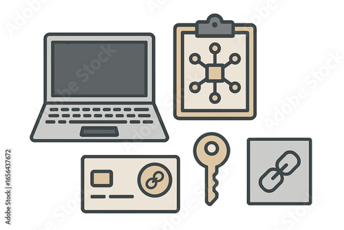 Digital security and access icons