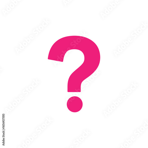 Pink question mark silhouette icon vector flat design.