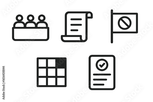Abstract Icons for Legal and Business Concepts