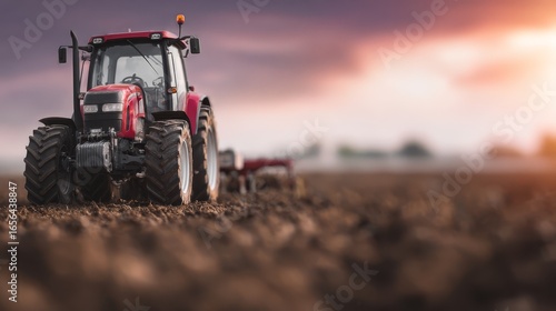 Agricultural vehicle parked in a vast open pasture under a clear sky showcasing rural life and the essence of farming operations during a peaceful sunny day in the countryside