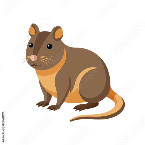 Cute Vole Illustration on White Background