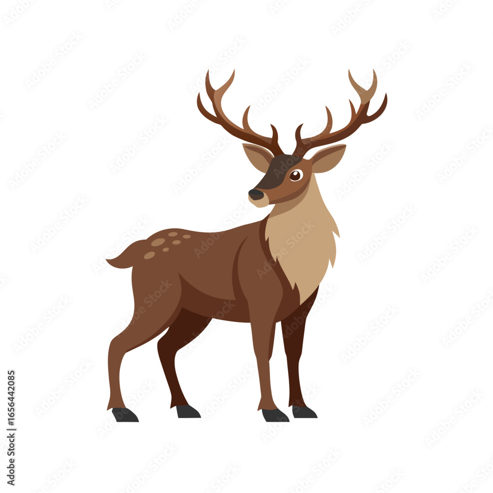 Fototapeta premium Wapiti Illustration on White Background