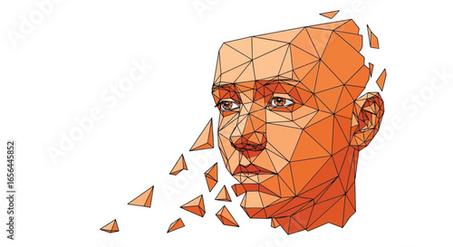 Abstract polygonal face design ai technology future concept