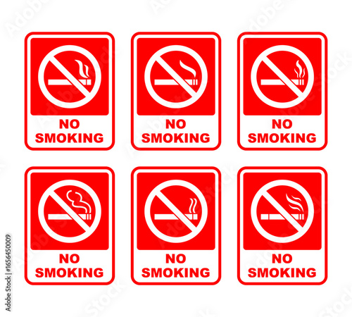 set of no smoking signs vector illustration