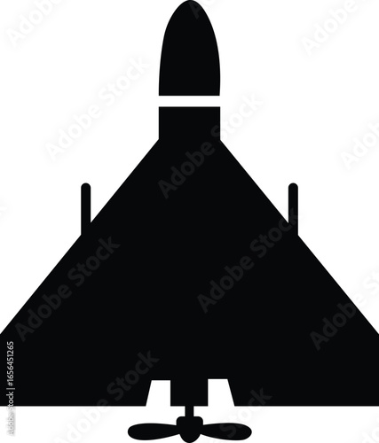 Military drone icon, Unmanned combat aerial vehicle (UCAV), combat dron icon 