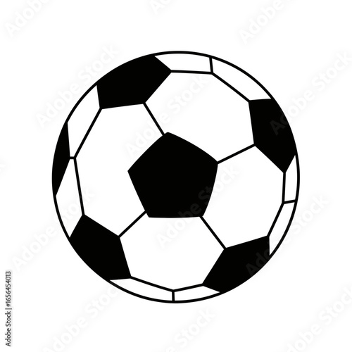 Classic black and white soccer ball on a white background.