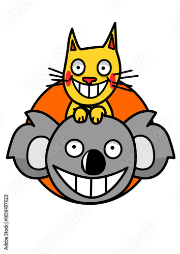 Illustration of a cat on a koala