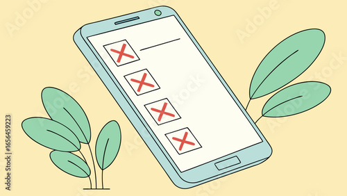 Smartphone Display with Multiple Rejected Choices.