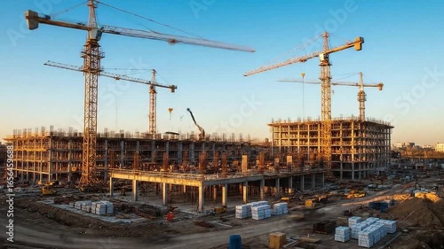 Time Lapse of Busy Construction Site 4k video