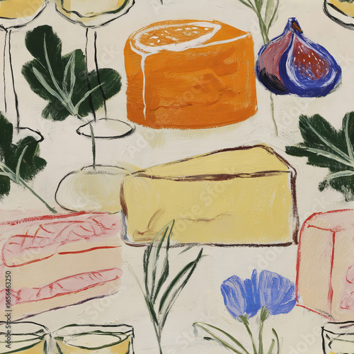 Seamless Italian Hand-Painted Patterns — Citrus Fruits, Lemons, Oranges, Flowers, Olive Branches, Mediterranean Wedding Design, Pearls, Vintage Textures, Watercolor & Oil Style