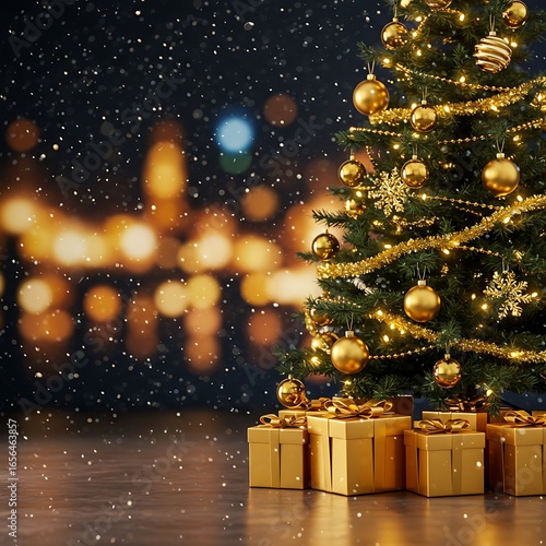 金色の夜、きらめくクリスマス