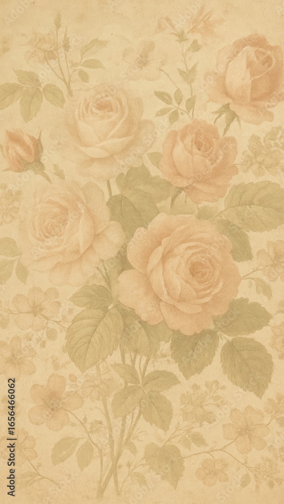 Obraz premium Vintage floral rose illustration