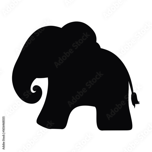 A cartoon-style icon of a black elephant silhouette, perfect for a logo, favicon, or as a decorative element on blogs and websites.
