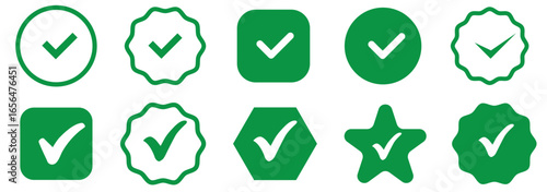 check mark icon button set. check box icon with right symbol. tick symbol. checkmark vector set. Checked check box sign.