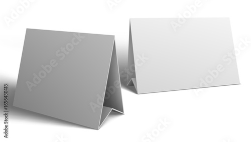 3D White Table Advert Paper Stand Card